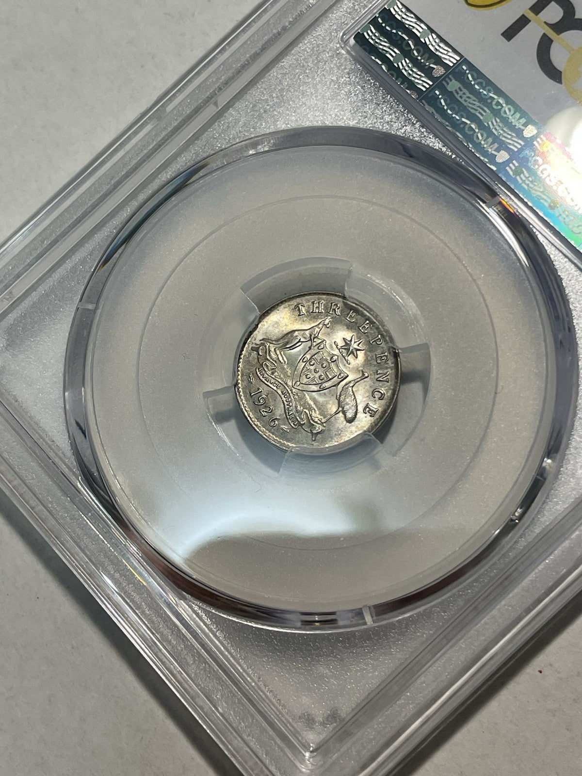 Australia 1926 (m,sy) 3d Three Pence PCGS Graded MS64 UNC Coin Scarce