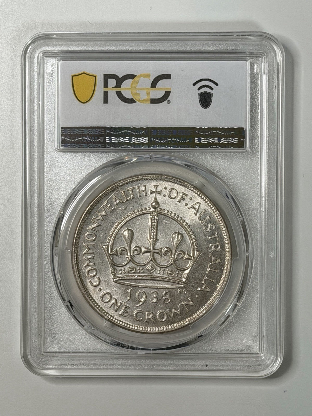 Australia 1938 Crown 5/- Five Shillings PCGS Graded MS62 Large Silver Coin