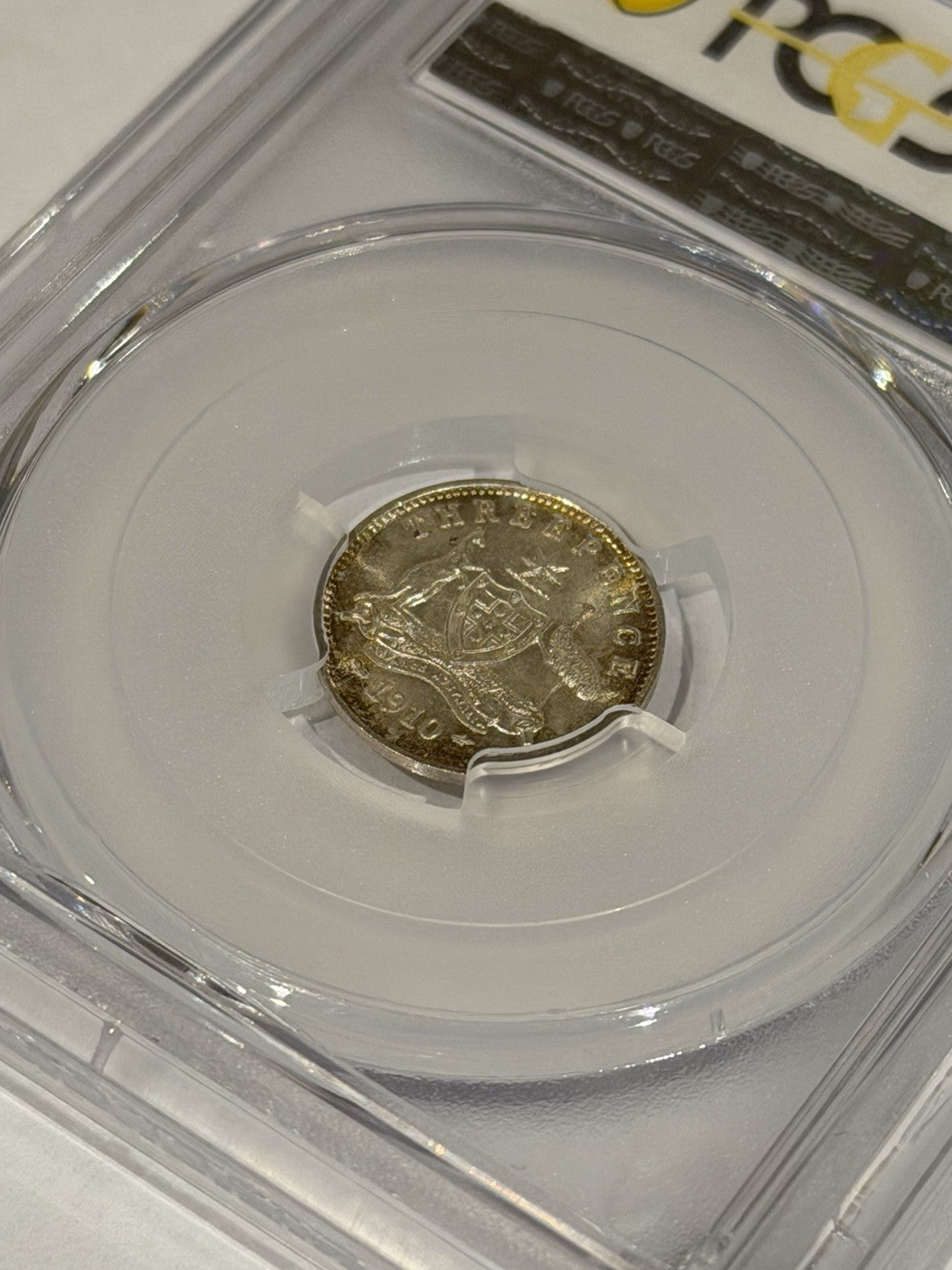 Australia 1910 3d Threepence PCGS Graded MS65 GEM Silver Coin