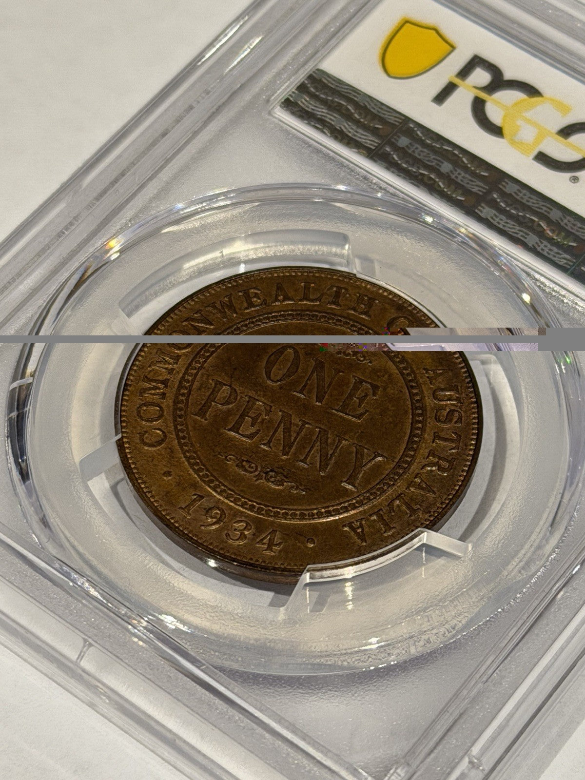 Australia 1934 One Penny 1d PCGS Graded MS63BN Copper Coin