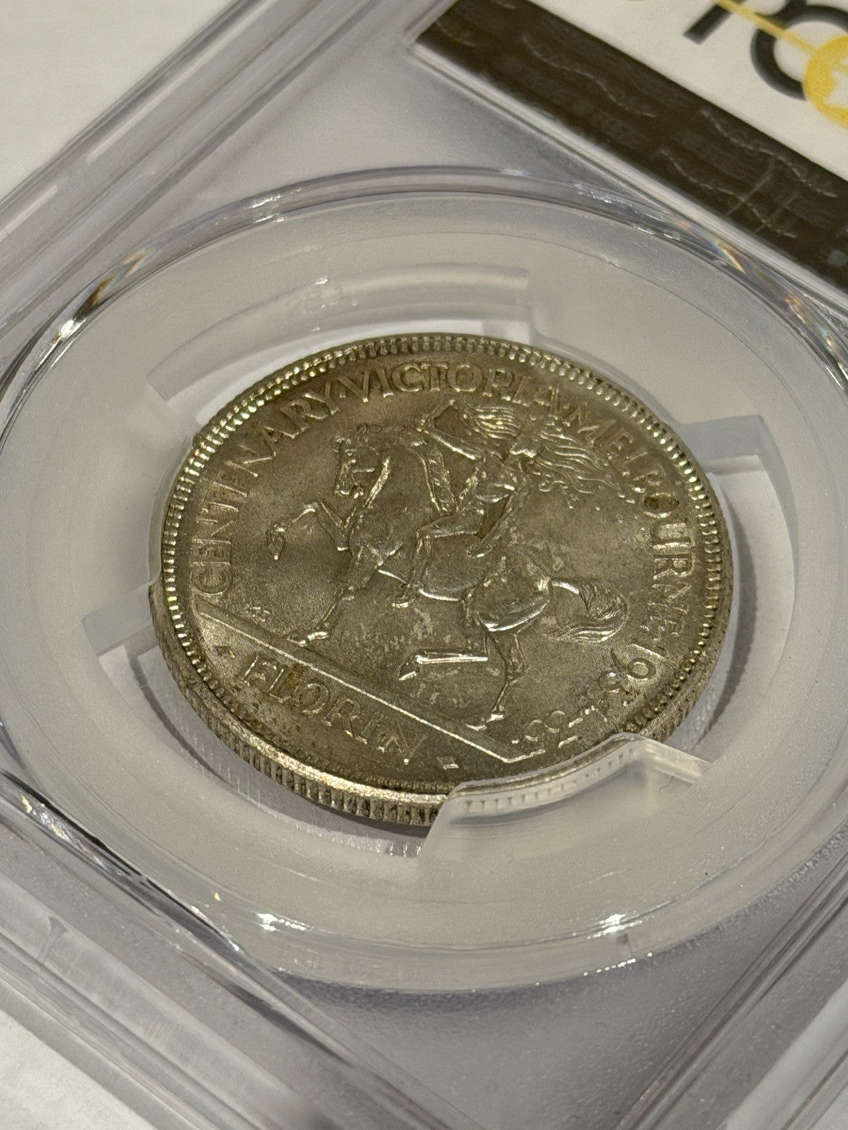 Australia 1934-35 Melbourne Centenary Florin 2/- PCGS Graded MS65 Silver Coin