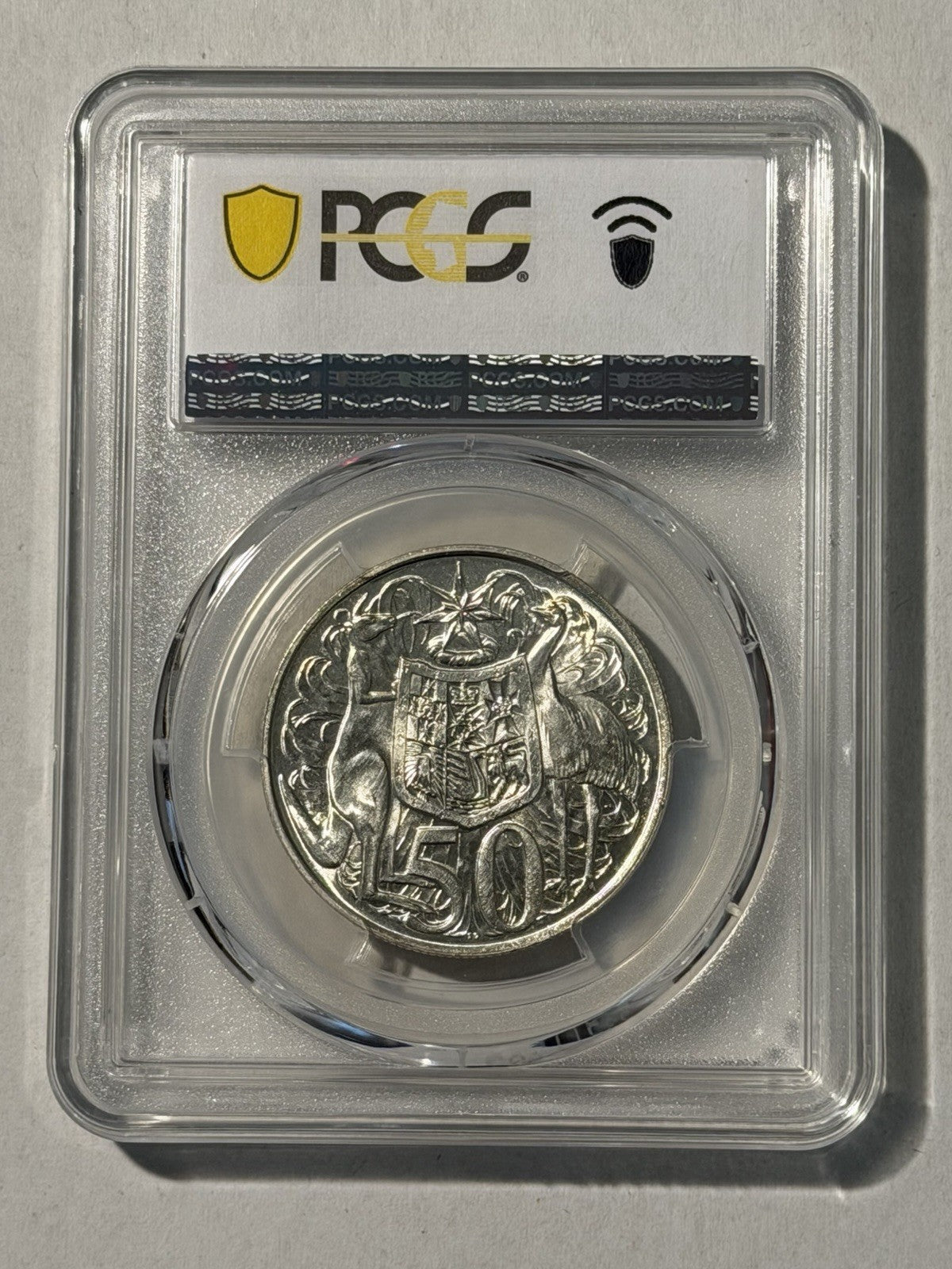 Australia 1966 Round 50c Fifty Cent PCGS Graded MS63 UNC 80% Silver Coin