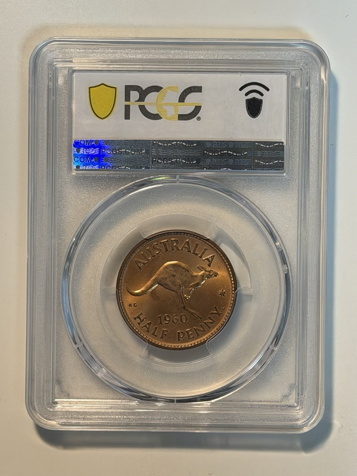 Australia 1960(p) Y. Proof Half Penny 1/2d PCGS Graded PR65RD Red Copper Coin