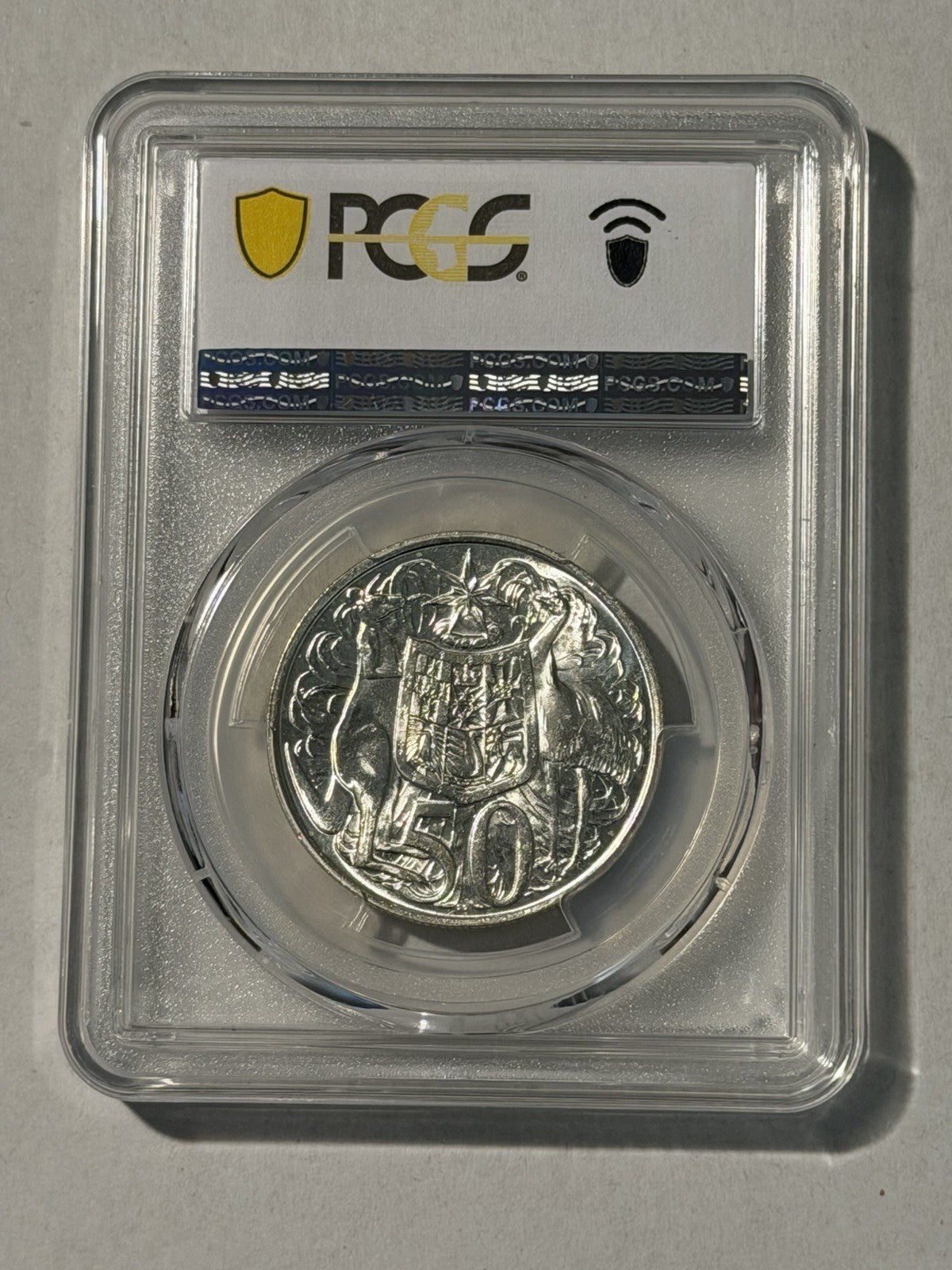 Australia 1966 Round 50c Fifty Cent PCGS Graded MS63 UNC 80% Silver Coin