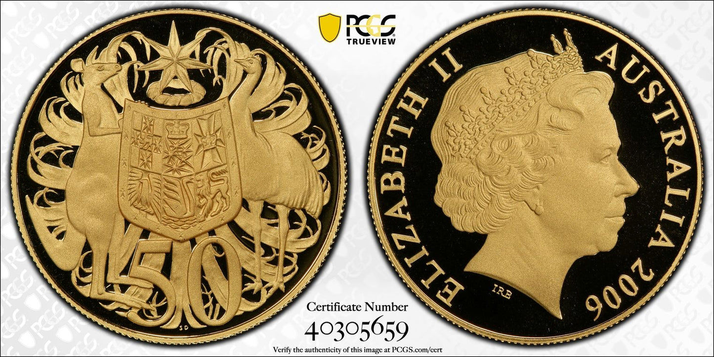 Australia 2006 Round Fine Gold 50c Proof Coin PCGS PR70DCAM 25.3g AGW