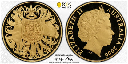 Australia 2006 Round Fine Gold 50c Proof Coin PCGS PR70DCAM 25.3g AGW
