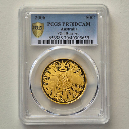 Australia 2006 Round Fine Gold 50c Proof Coin PCGS PR70DCAM 25.3g AGW