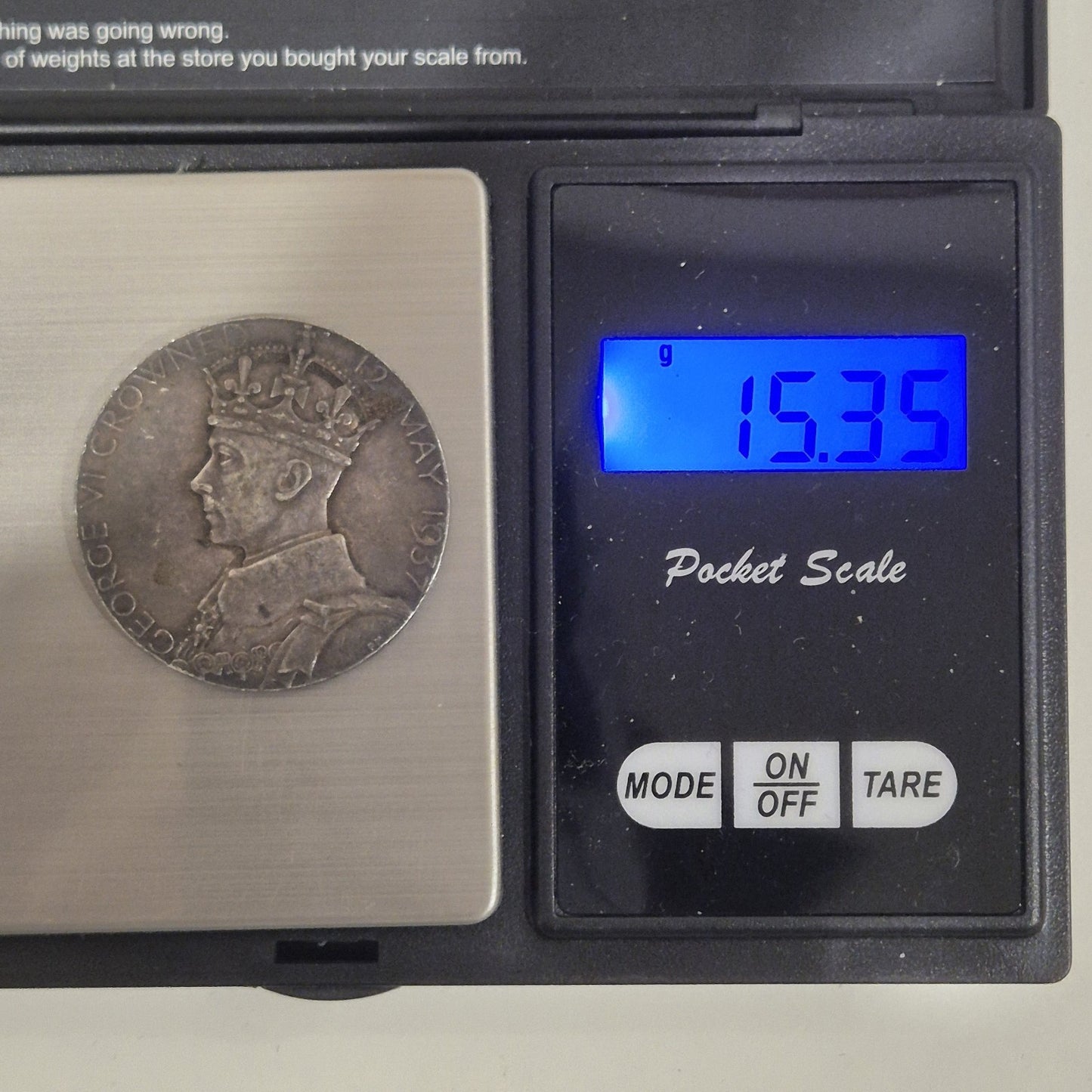 UK GB 1937 George VI Official Royal Mint Silver Coronation Medal Eimer-2046b