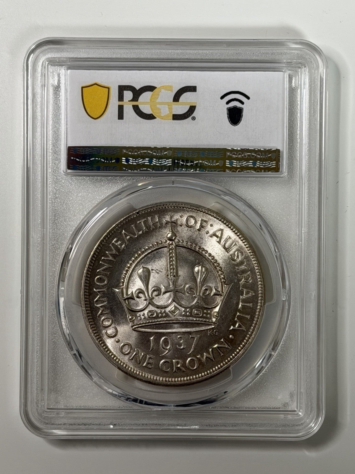 Australia 1937 Crown 5/- Five Shillings PCGS Graded MS62 Large Silver Coin