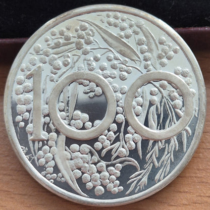 GENUINE Australia 1967 Swan Dollar Proof Pattern Plain Edge Silver Coin In Case