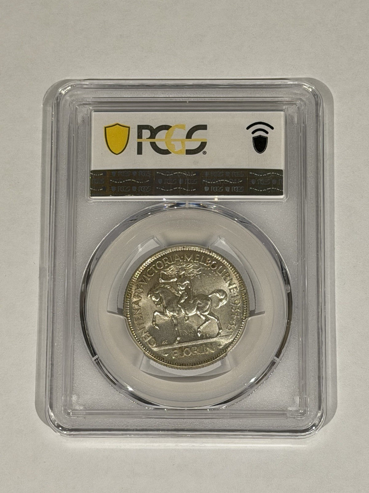 Australia 1934-35 Melbourne Centenary Florin 2/- PCGS Graded MS65 Silver Coin