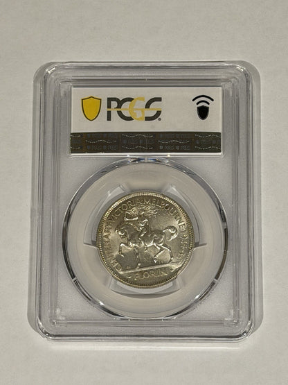 Australia 1934-35 Melbourne Centenary Florin 2/- PCGS Graded MS65 Silver Coin