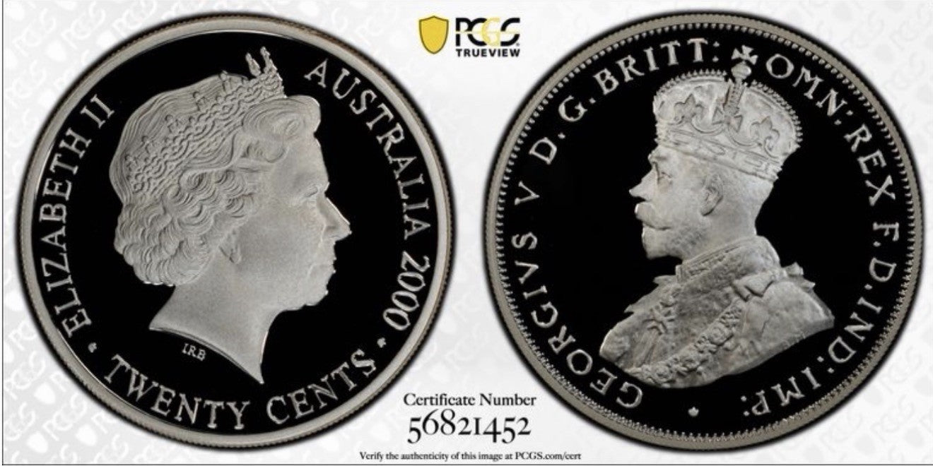 2000 Masterpieces in Silver Monarchs George V PCGS Graded PR70DCAM Silver Coin