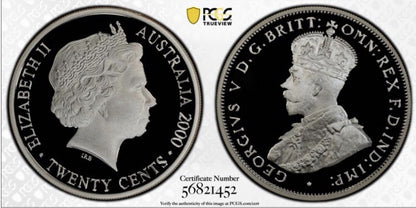 2000 Masterpieces in Silver Monarchs George V PCGS Graded PR70DCAM Silver Coin