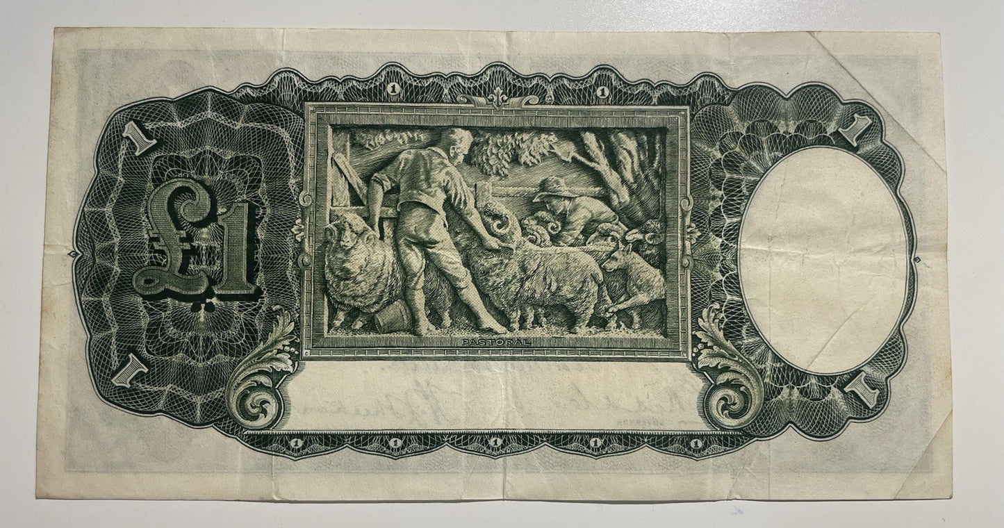 Australia 1933 £1 One Pound Riddle/Sheehan Predecimal Paper Banknote Very Fine