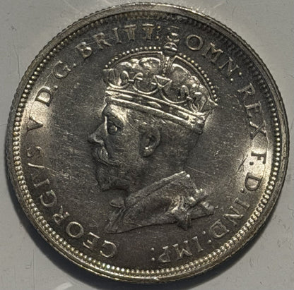 Australia aUNC 1927 Canberra Silver Florin 2/- Two Shillings Predecimal Coin (1927CanberraFlorinAU1)