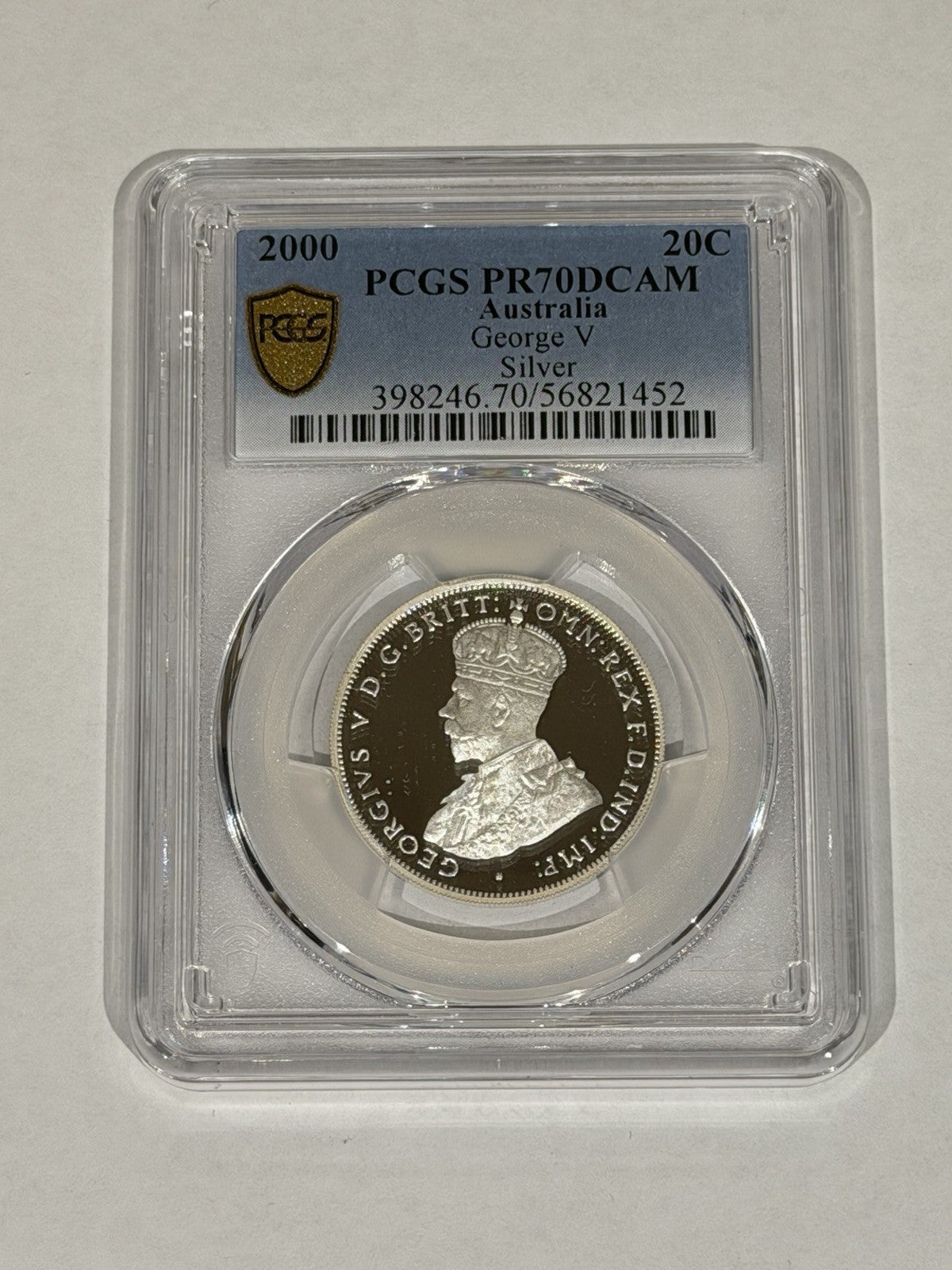2000 Masterpieces in Silver Monarchs George V PCGS Graded PR70DCAM Silver Coin