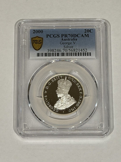 2000 Masterpieces in Silver Monarchs George V PCGS Graded PR70DCAM Silver Coin