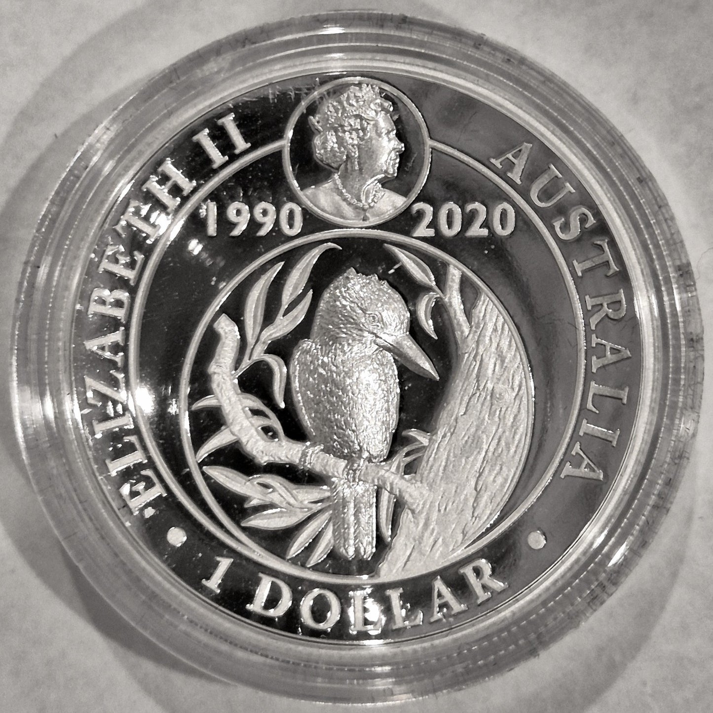 Australia 2020 Kookaburra $1 1oz 30th Anniv High Relief Silver Proof Coin