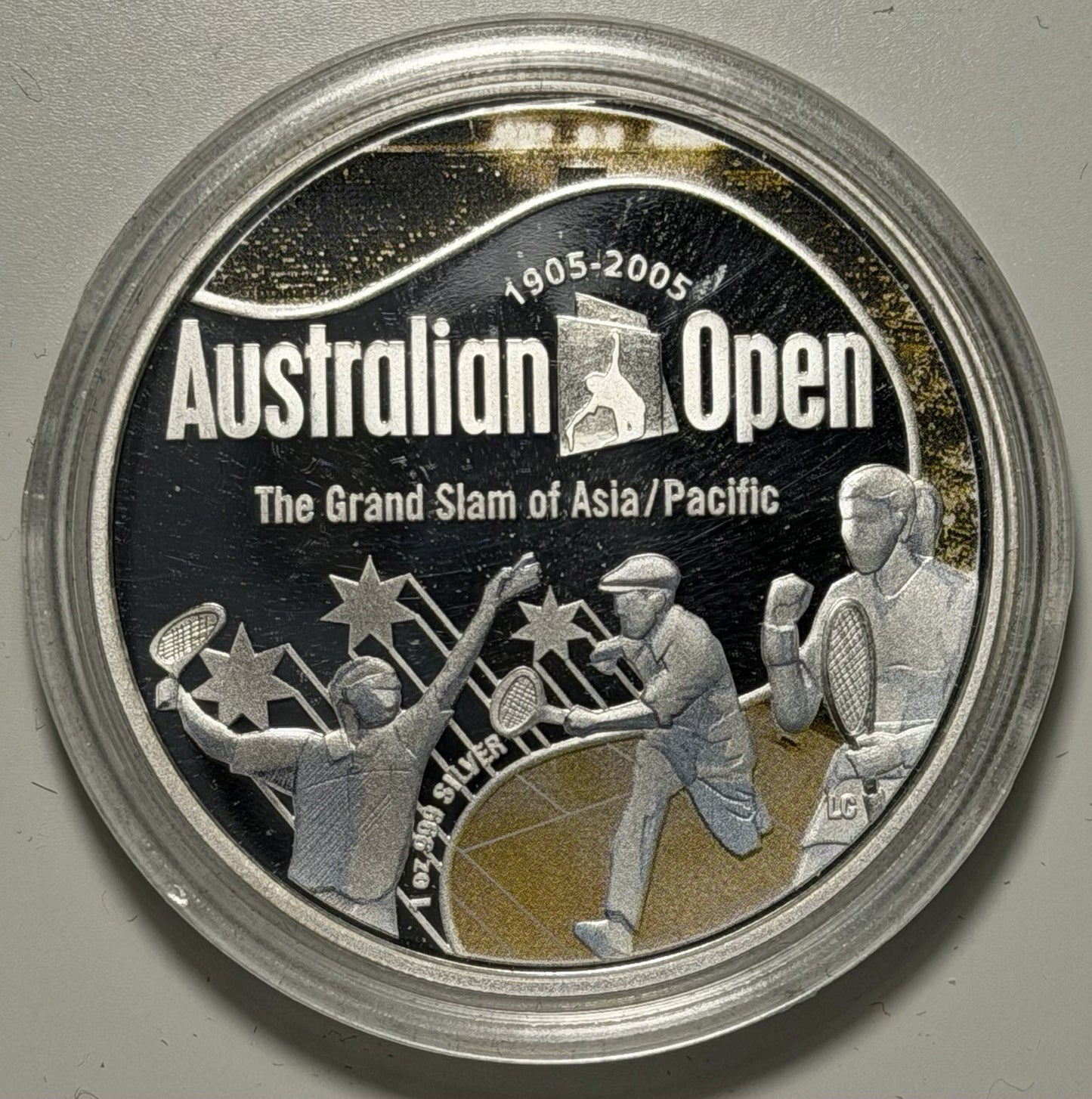 Australian Open Grand Slam Anni. 1905-2005 1oz 999 Silver Proof Coin