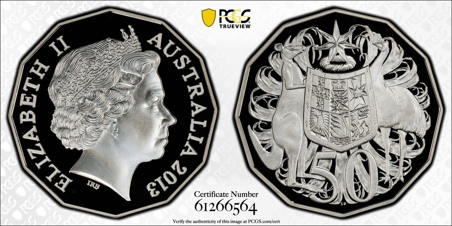 Australia 2013 Ex Fine Silver Coin Set Proof 50c Fifty Cents PCGS PR69DCAM