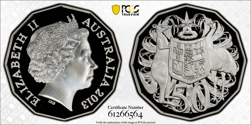 Australia 2013 Ex Fine Silver Coin Set Proof 50c Fifty Cents PCGS PR69DCAM