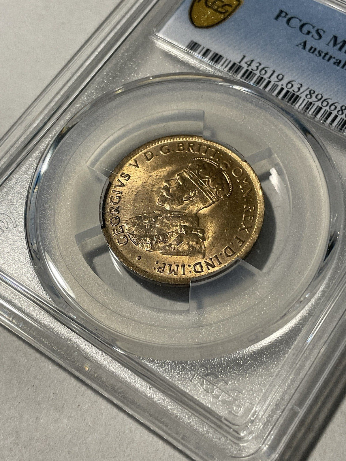 Australia 1911 One Half Penny 1/2d PCGS Graded MS63RB Coin UNC KGV