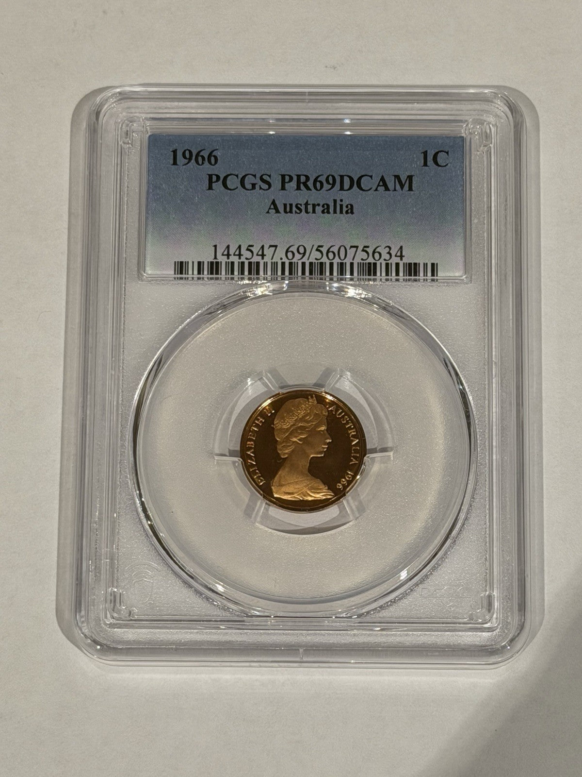 Australia 1966 1c One Cent PCGS Graded PR69DCAM Proof Coin