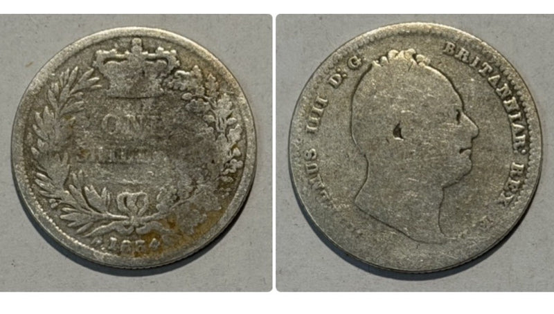 United Kingdom UK 1834 One Shilling 1/- William IV Very Good Silver Coin