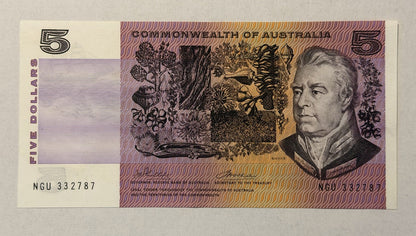 1x 1972 Commonwealth Australia Paper $5 Note Phillips/ Wheeler from Bundle