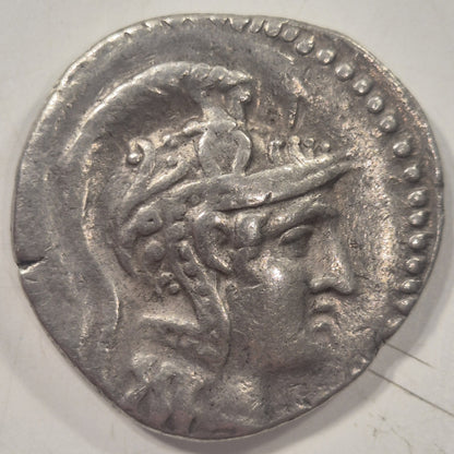 Ancient Greek Athena Owl Silver Tetradrachm Coin (circa 110 BC, New Style) gEF