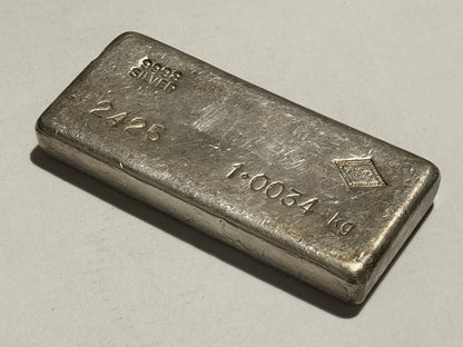 Australia Vintage 1kg 9998 Fine Silver SRM Bullion Bar Circa 1980s