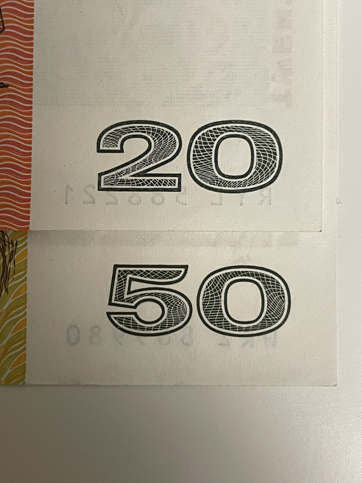 Australia $20 Twenty & $50 Fifty Dollar Paper Banknote ONE OF EACH Circ Pair 💸