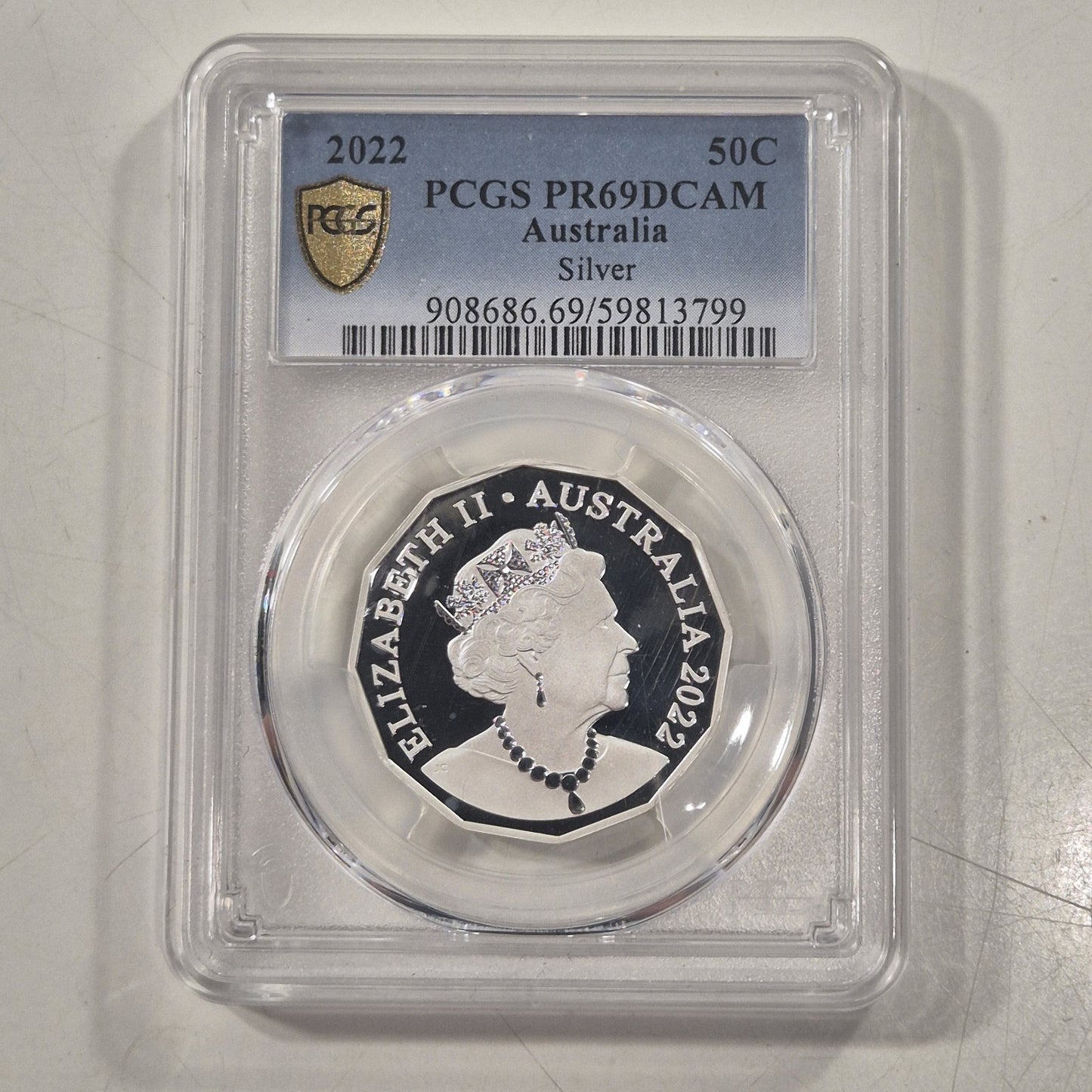 Australia 2022 Ex Fine Silver Coin Set Proof 50c Fifty Cents PCGS PR69DCAM