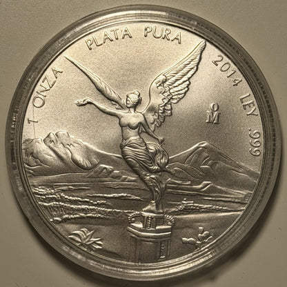 Mexico 2014 Libertad 1oz Onza Ley 999 Silver Plata Pura Coin