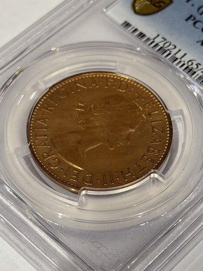 Australia 1960(p) Y. Proof One Penny 1d PCGS Graded PR65RD Red Copper Coin