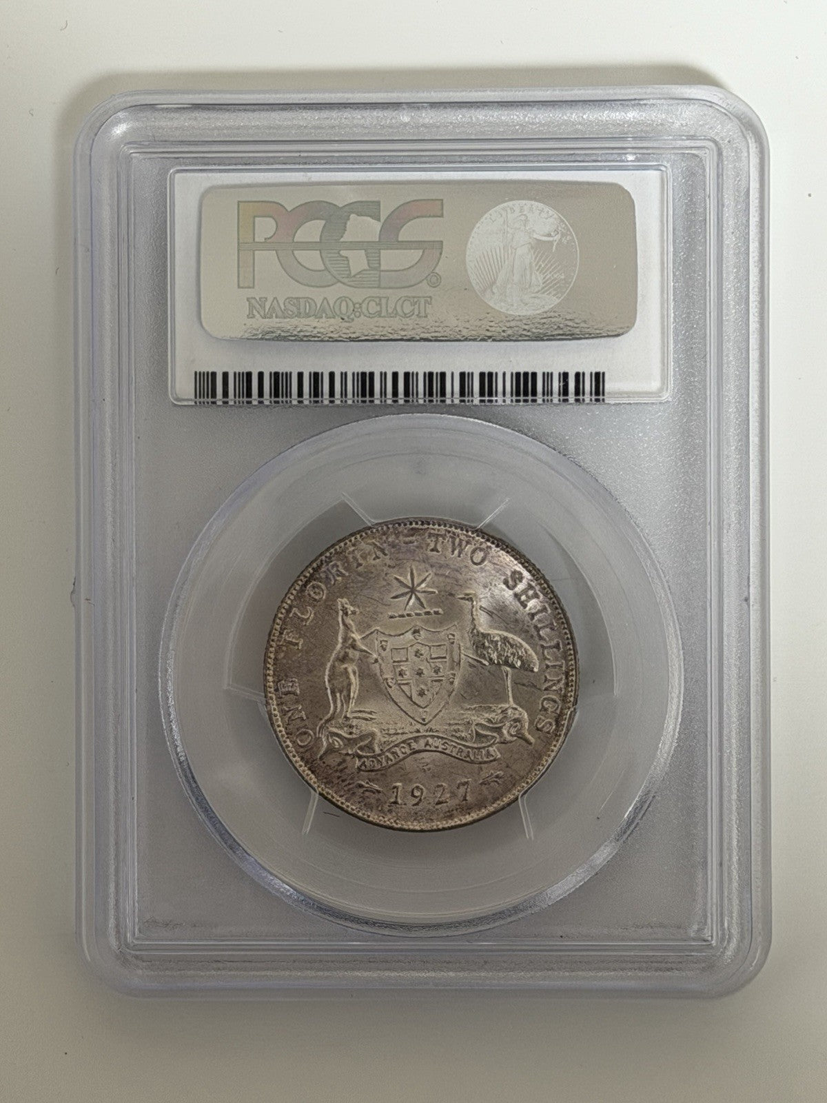 Australia 1927(m) Florin 2/- Two Shillings PCGS Graded MS64+ Plus Silver Coin