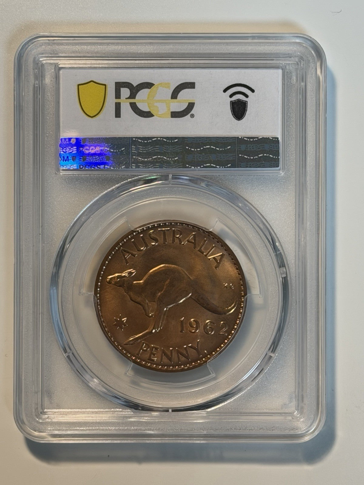 Australia 1962(p) Y. Proof One Penny 1d PCGS Graded PR65RD Red Copper Coin (49318885)