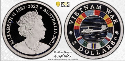2023 C Mintmark Australia $2 Coin Vietnam War Silver PCGS Graded PR69DCAM