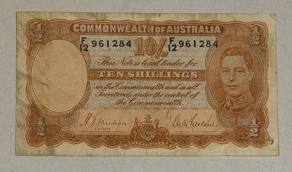 Commonwealth Australia 1939 10/- Ten Shillings Sheehan/Mcfarlane Banknote VF