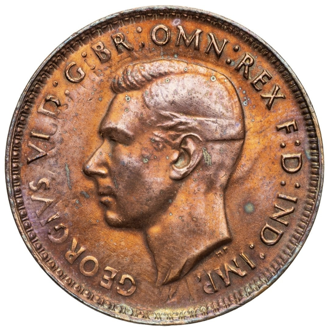 Australia 1944(m) Penny Flipover Double Strike Error Coin Extremely Rare