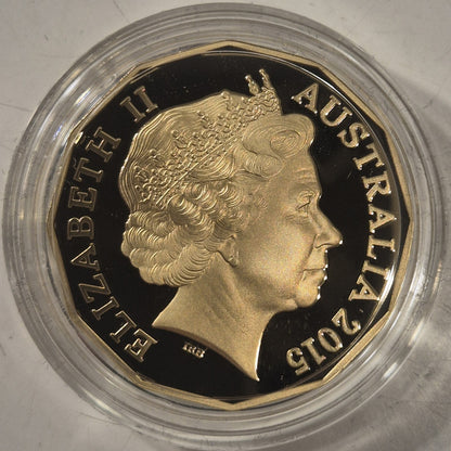 Australia 2015 Fifty Cents 50c Gold Plated Proof Coin 50th Anniversary of RAM