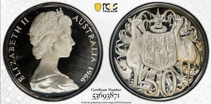 Australia 1966 50c Fifty Cents Silver Proof PCGS Graded PR68DCAM FDC