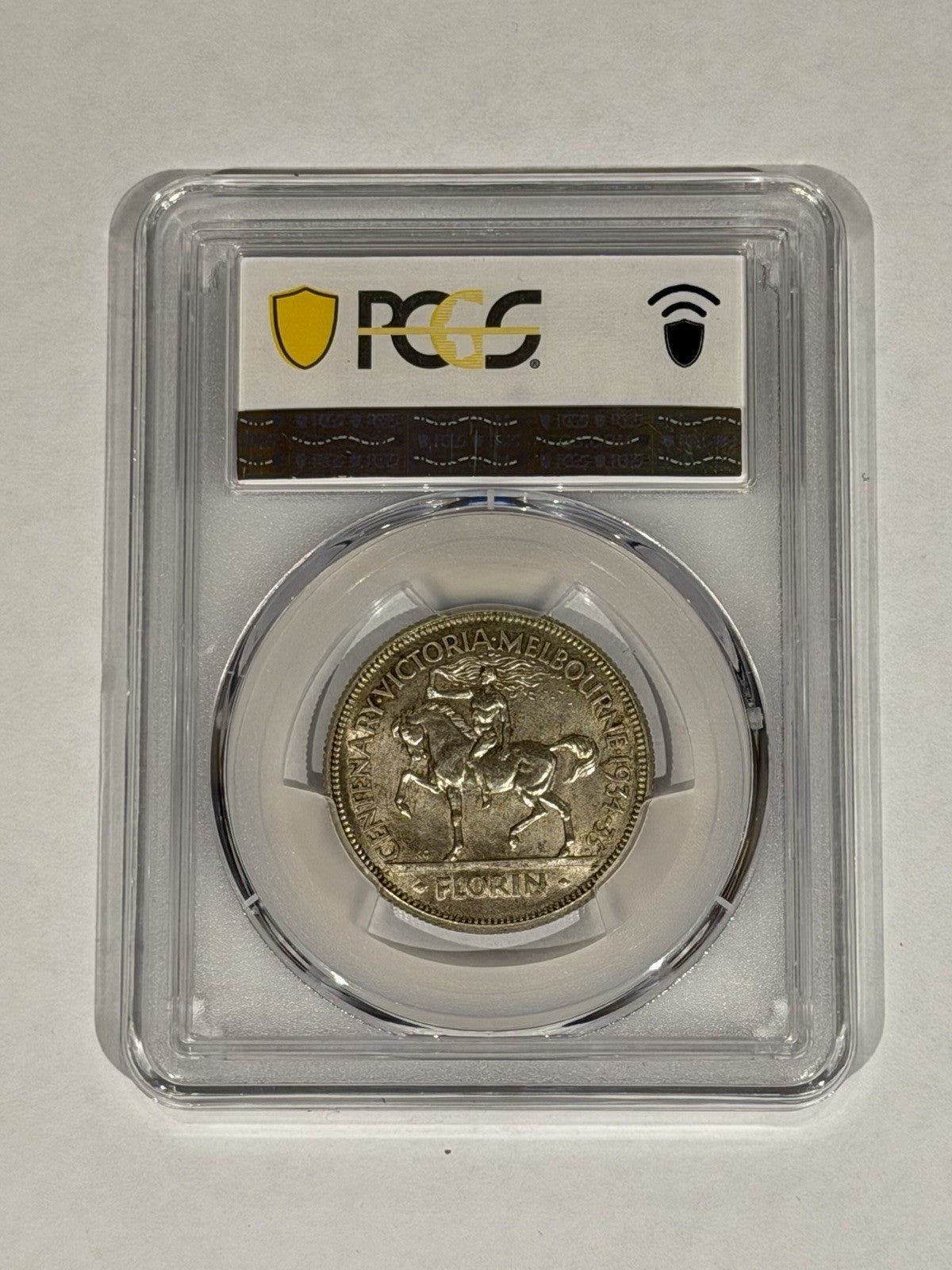Australia 1934-35 Melbourne Centenary Florin 2/- PCGS Graded MS64 Silver Coin