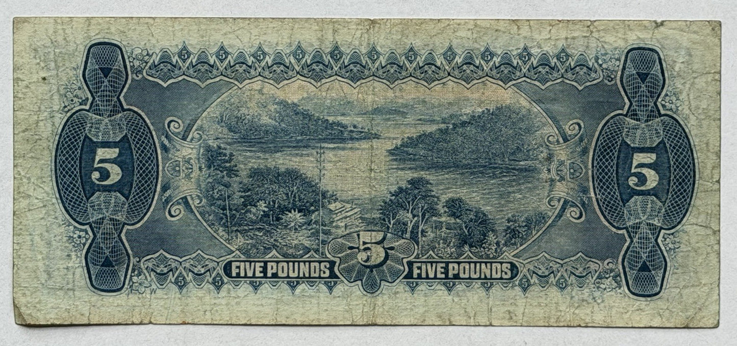 Australia 1928 Five Pound £5 Riddle/Heathershaw Paper Banknote Fine