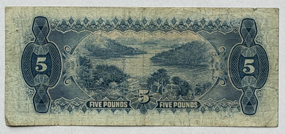 Australia 1928 Five Pound £5 Riddle/Heathershaw Paper Banknote Fine