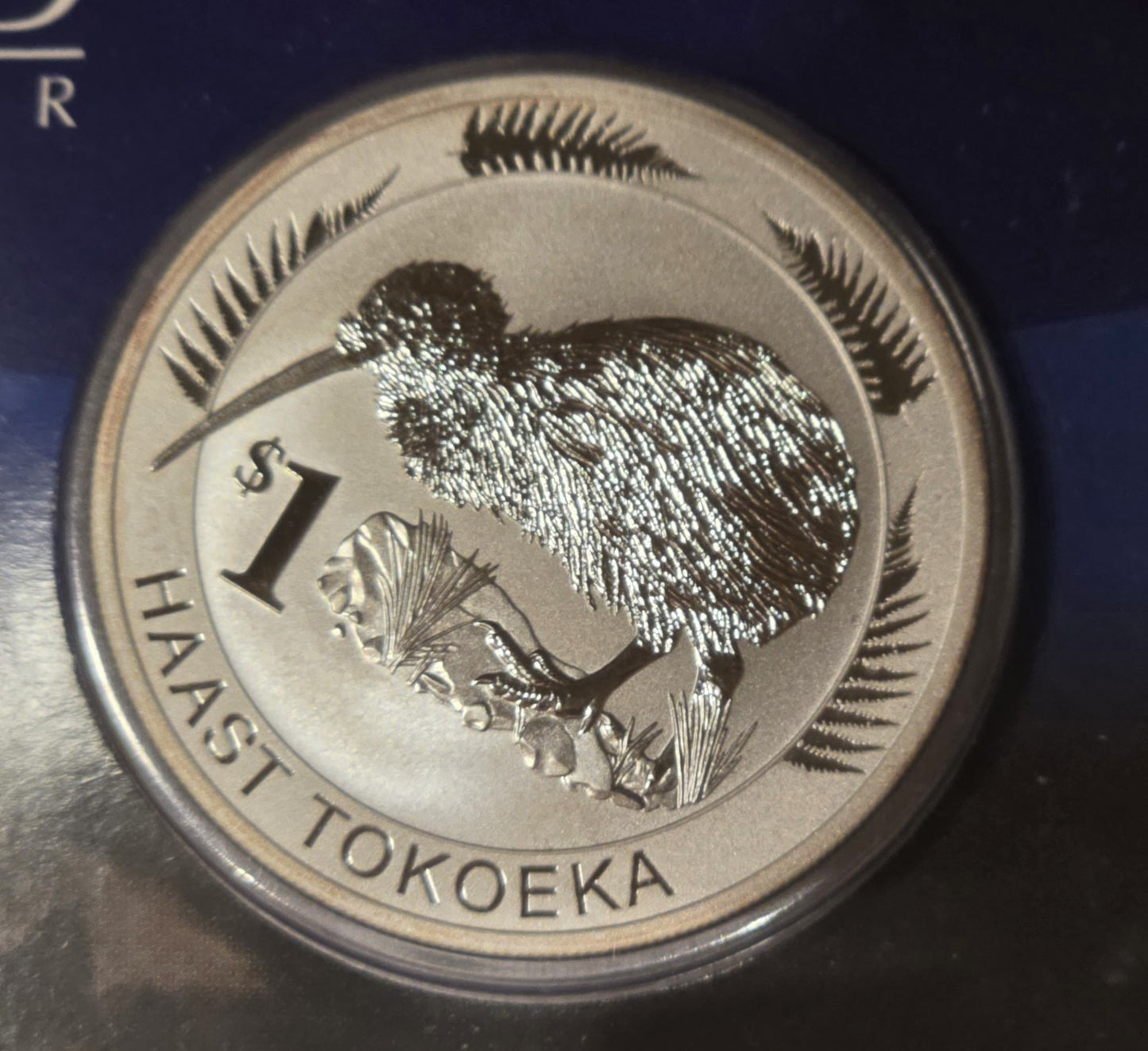 New Zealand 2008 Silver Dollar Haast Tokoeka Kiwi 1oz 999 Silver Coin
