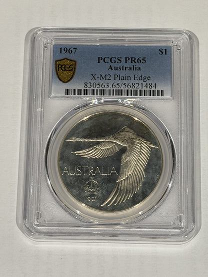 Australia 1967 Pattern Swan Dollar Andor Meszaros PCGS Graded PR65 Proof Coin