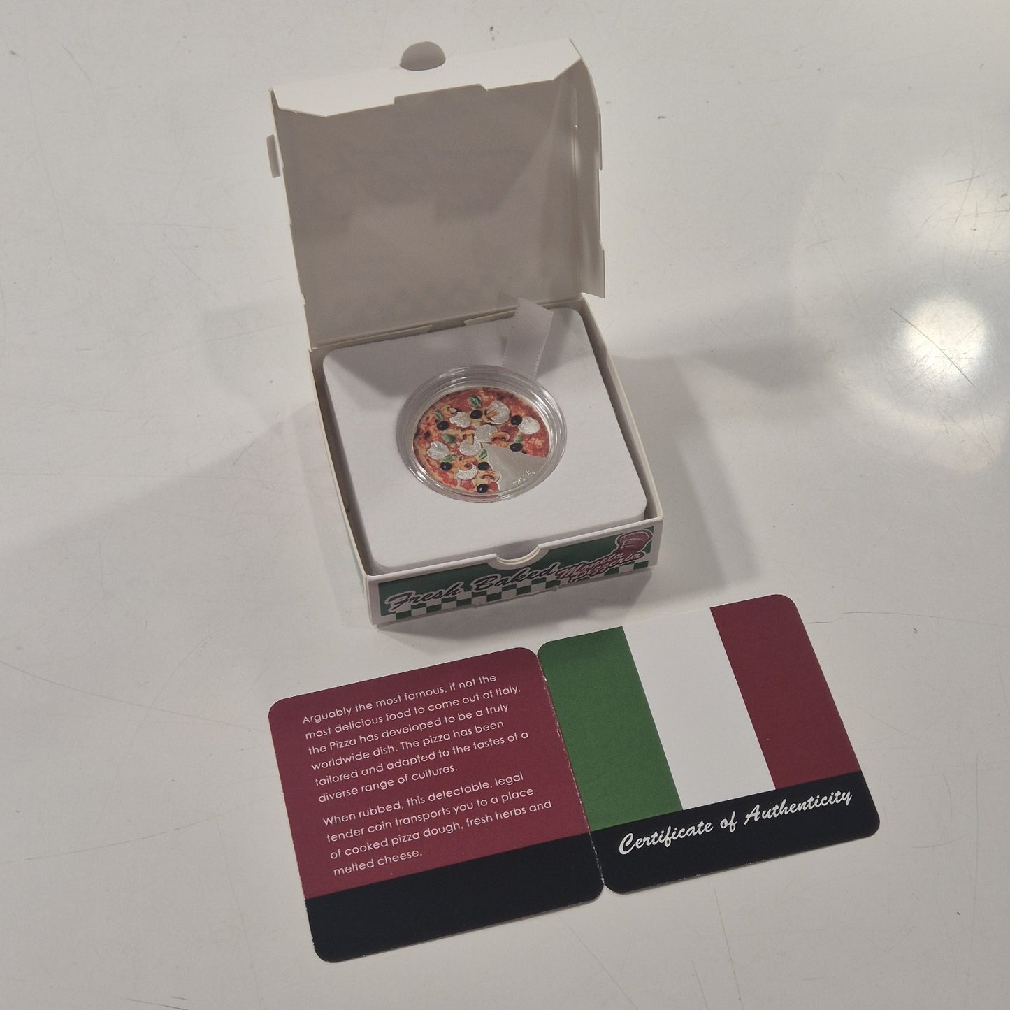 Solomon Islands 2015 Pizza Moneta Pizzeria $5 20g Scented Fine Silver Unc Coin