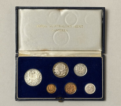Australia 1966 Round Fifty Cents 50c Proof Set In Blue Case First Year Issue